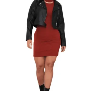 Jaqueta Couro Com Fechamento na Cintura.